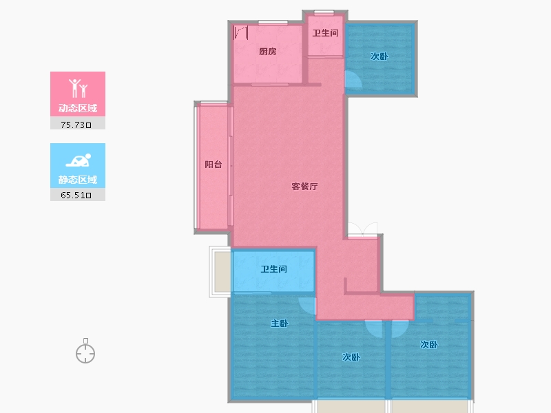 上海-上海市-鑫耀中城-128.29-户型库-动静分区