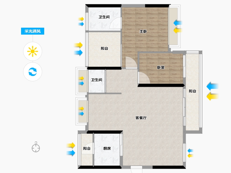 广东省-深圳市-宏发万悦山二期-112.81-户型库-采光通风