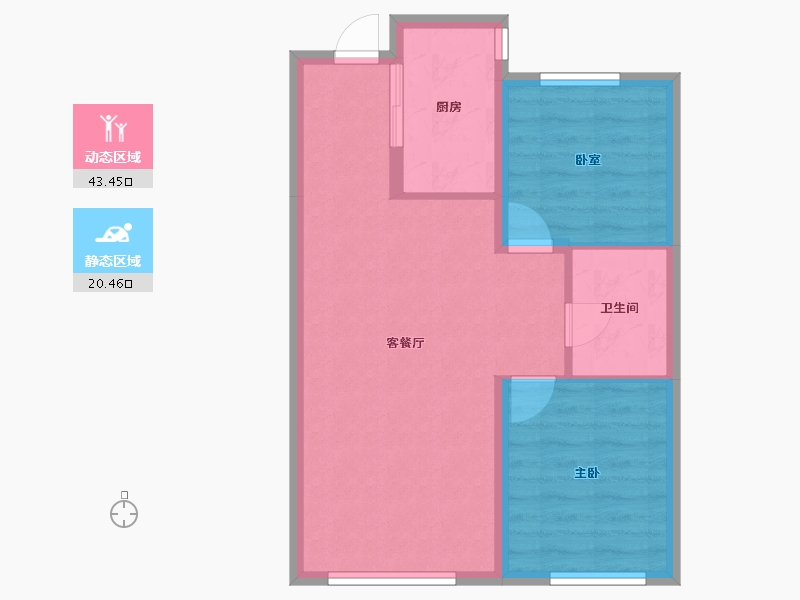 辽宁省-沈阳市-万科北宸之光-57.42-户型库-动静分区