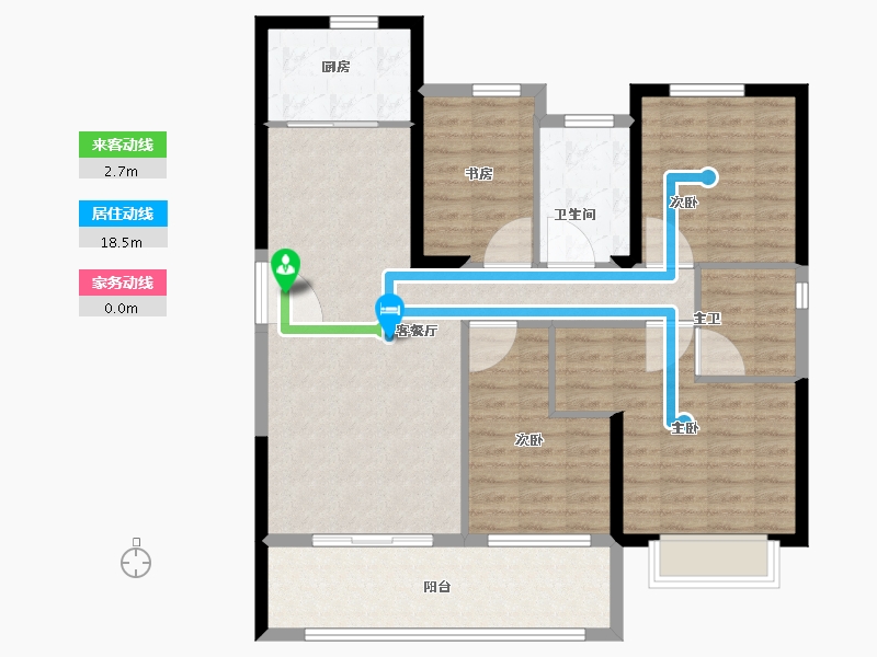 福建省-泉州市-中骏丽景府二期-107.02-户型库-动静线