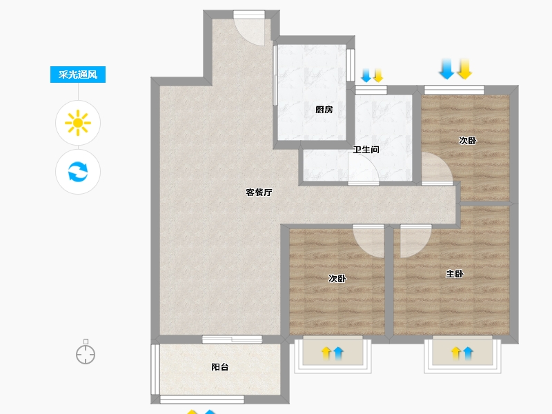 山东省-济南市-中建蔚蓝之城-78.40-户型库-采光通风