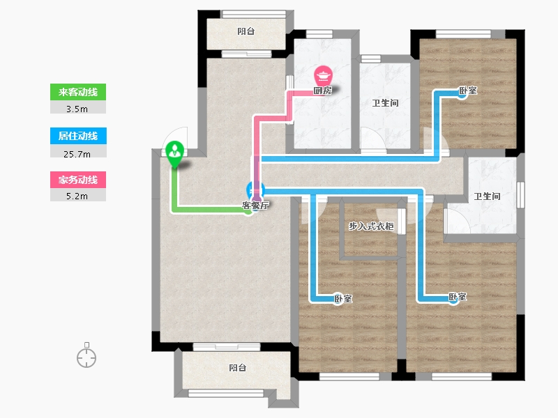 辽宁省-沈阳市-绿地新里罗斯福公馆-98.26-户型库-动静线