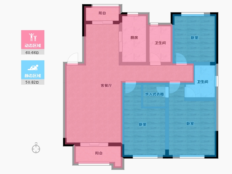 辽宁省-沈阳市-绿地新里罗斯福公馆-98.26-户型库-动静分区