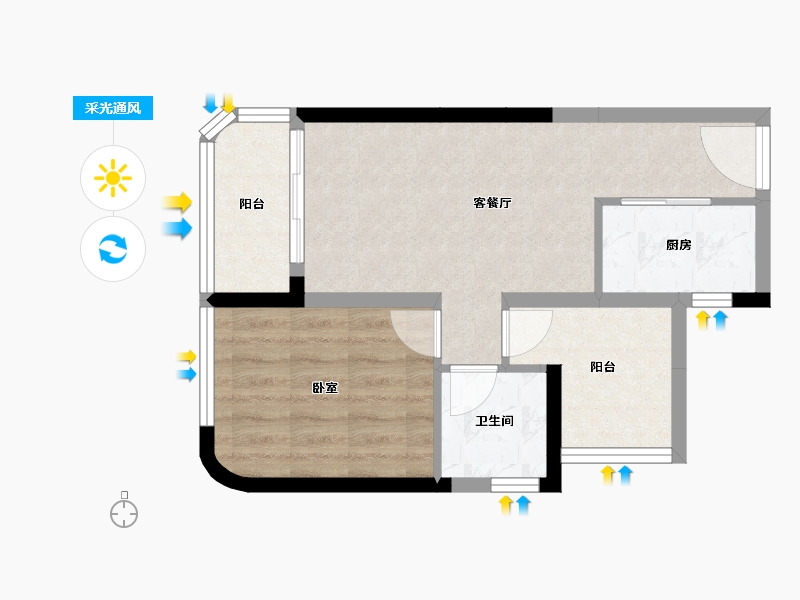 广东省-珠海市-格力海岸-45.97-户型库-采光通风