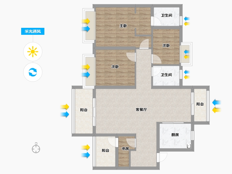 广东省-佛山市-华润置地悦里-99.69-户型库-采光通风