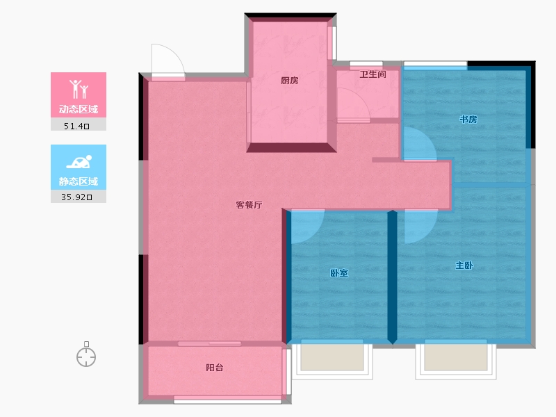 山东省-济南市-融润璟城-78.40-户型库-动静分区