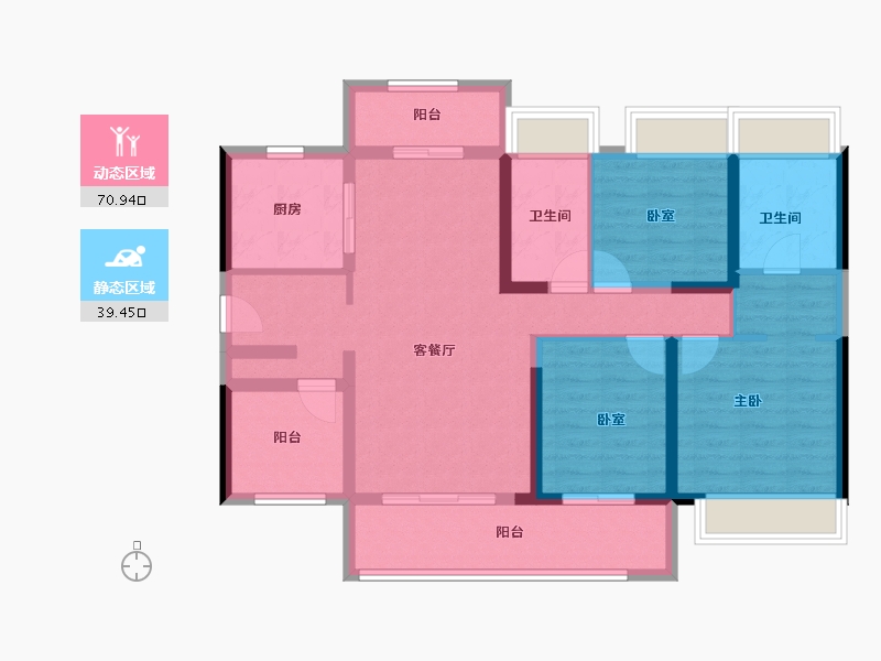 广东省-江门市-方圆旭辉天赋-97.41-户型库-动静分区