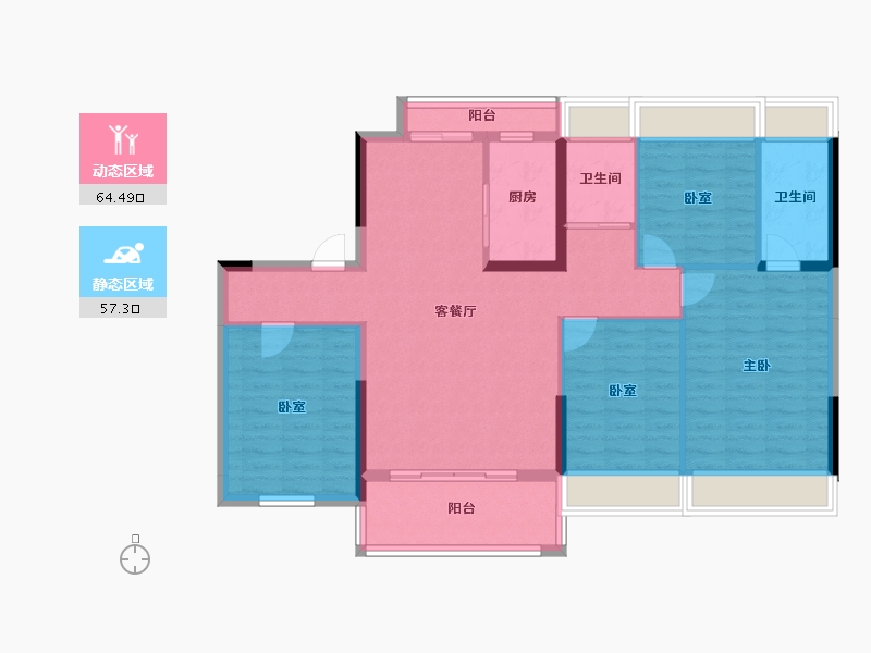 广东省-江门市-恩平碧桂园世纪城-109.97-户型库-动静分区