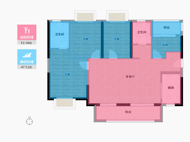 广东省-广州市-五矿壹云台-90.27-户型库-动静分区