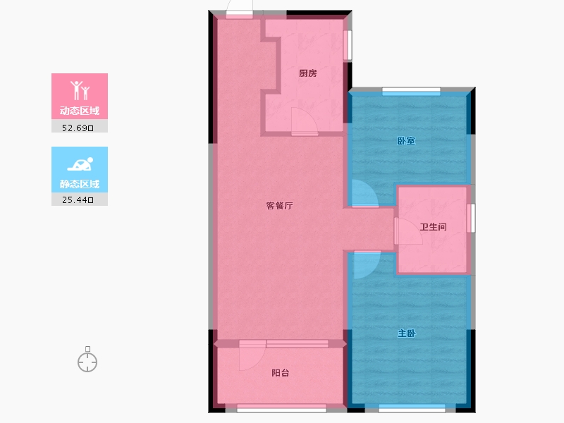 辽宁省-沈阳市-阳光城翡丽云邸-69.77-户型库-动静分区