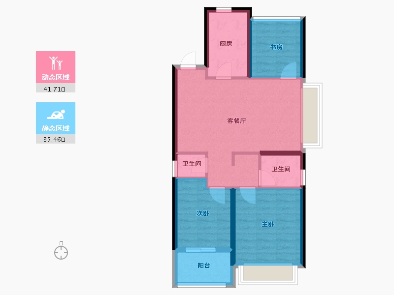 江苏省-苏州市-天誉名邸-68.80-户型库-动静分区