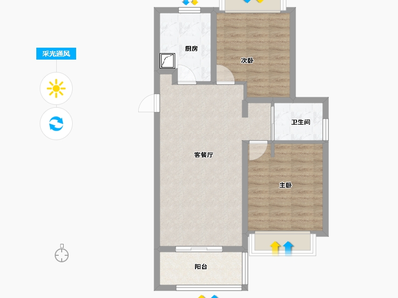 上海-上海市-东方惠雅-66.24-户型库-采光通风