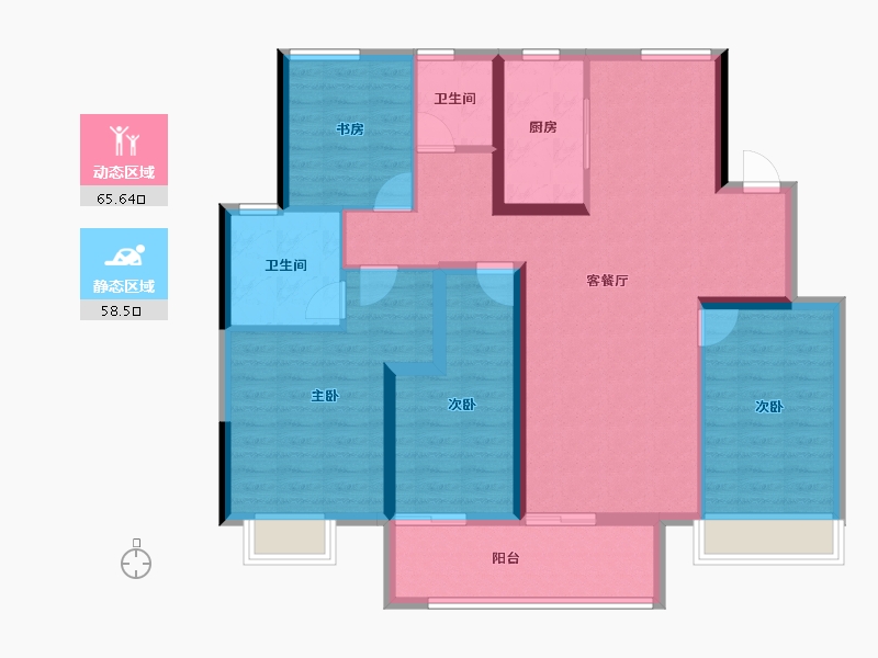 山东省-济南市-中建蔚蓝之城-111.39-户型库-动静分区