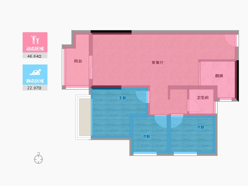 广东省-中山市-锦绣海湾城-60.94-户型库-动静分区