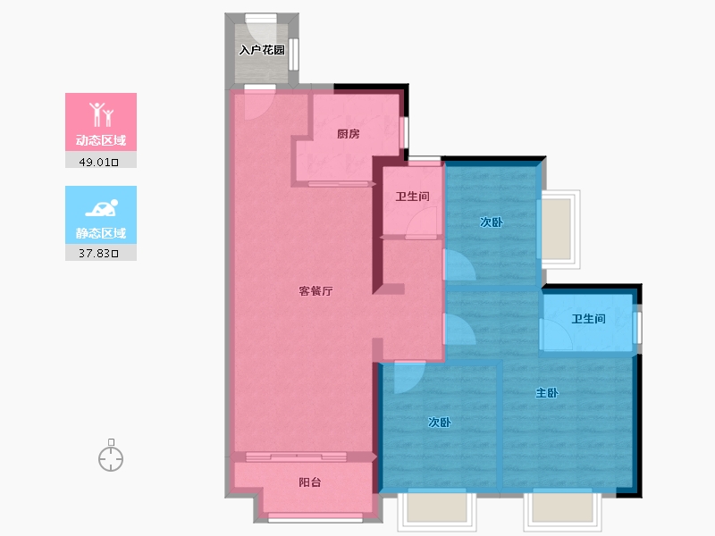 广东省-广州市-五矿壹云台-80.05-户型库-动静分区