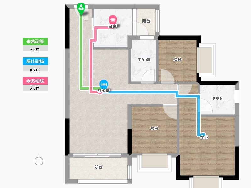 贵州省-贵阳市-贵阳恒大观山学府-71.65-户型库-动静线