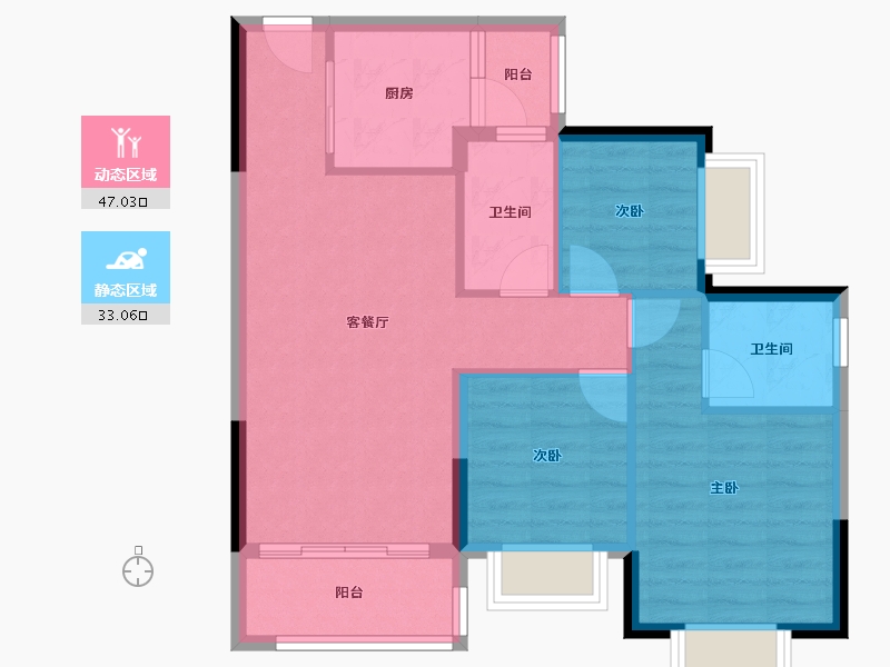 贵州省-贵阳市-贵阳恒大观山学府-71.65-户型库-动静分区