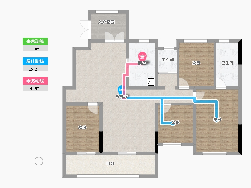 湖南省-长沙市-长房·宁都公馆-122.23-户型库-动静线