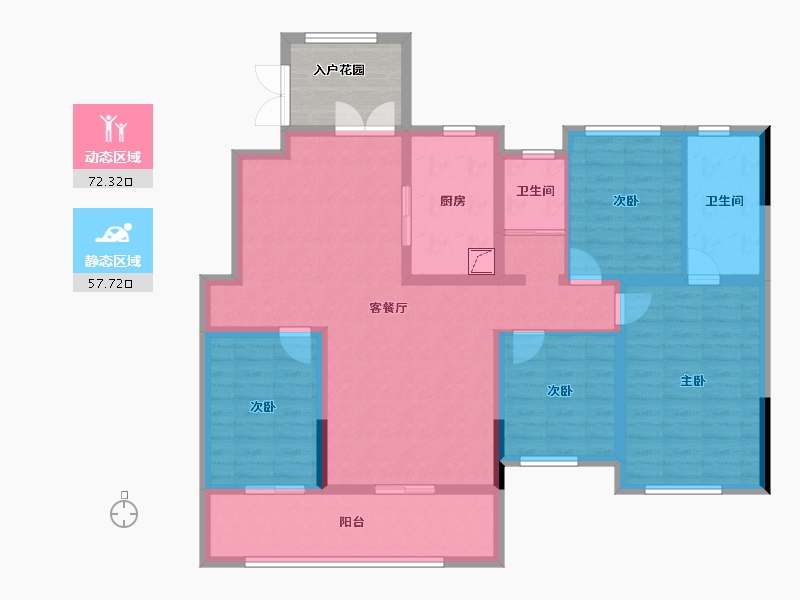 湖南省-长沙市-长房·宁都公馆-122.23-户型库-动静分区