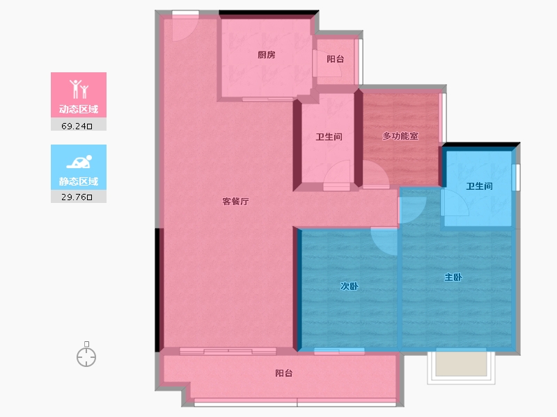 广东省-中山市-锦绣海湾城-88.76-户型库-动静分区