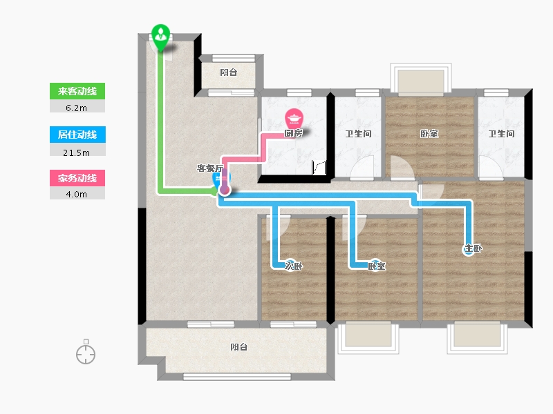 湖南省-长沙市-美的国宾府-98.16-户型库-动静线