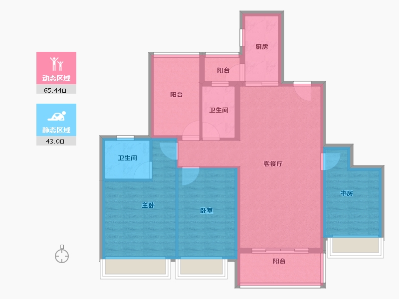 广东省-佛山市-广佛新世界花园洋房-97.00-户型库-动静分区