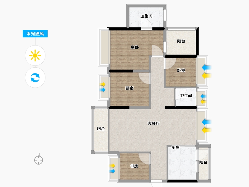 广东省-深圳市-宏发万悦山二期-112.00-户型库-采光通风