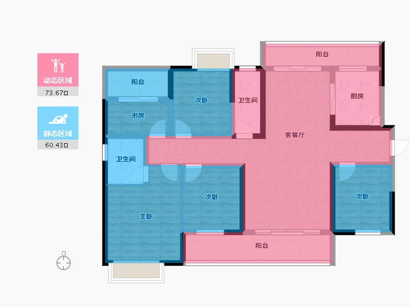 湖南省-长沙市-鑫湘雅韵-118.10-户型库-动静分区