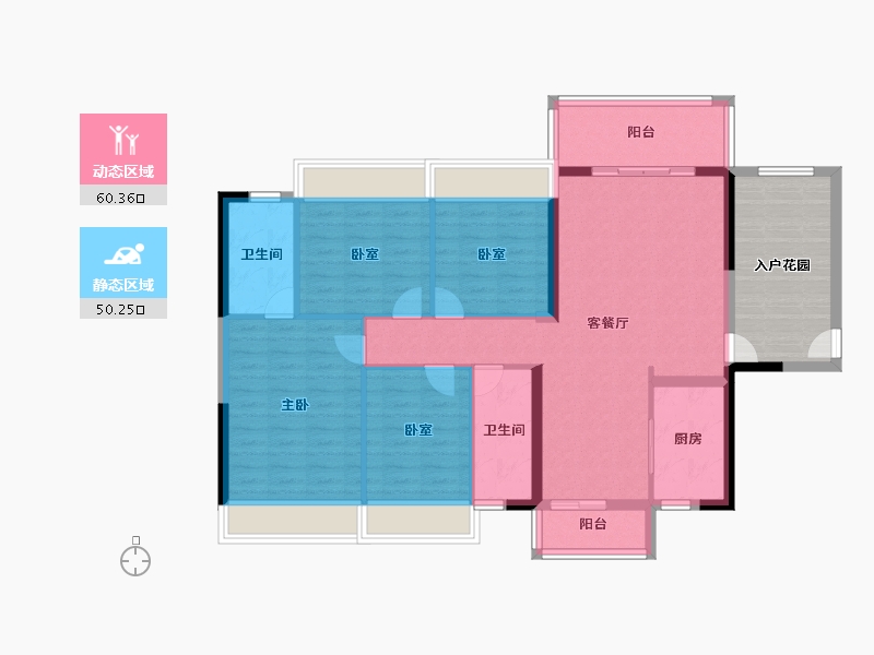 广东省-江门市-越秀·星汇名庭-111.20-户型库-动静分区