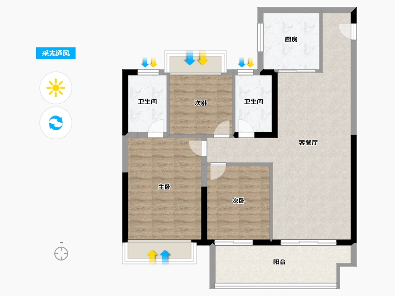 江苏省-常州市-新城汇隽-91.20-户型库-采光通风