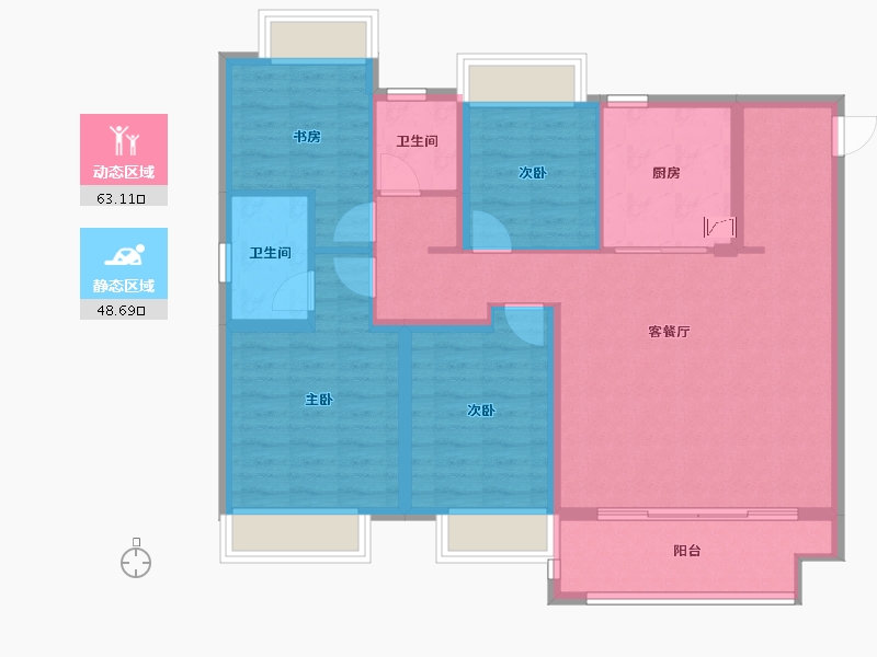 江苏省-苏州市-公园大道-100.00-户型库-动静分区