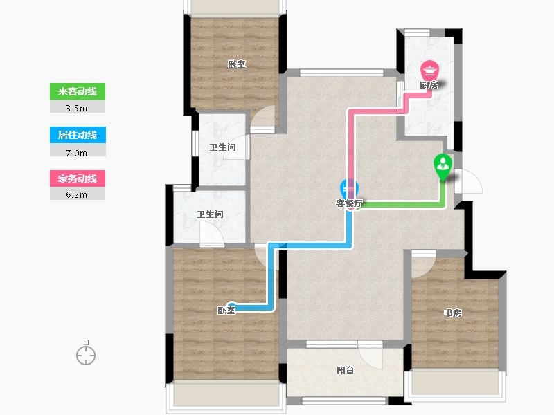 辽宁省-沈阳市-中粮锦云天城-93.06-户型库-动静线