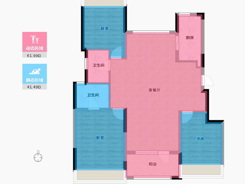 辽宁省-沈阳市-中粮锦云天城-93.06-户型库-动静分区