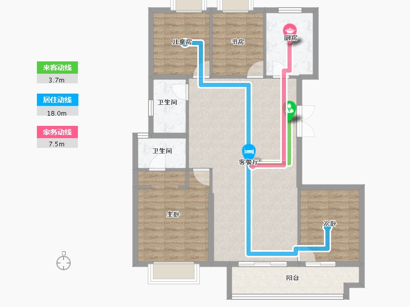 福建省-泉州市-​保利宝龙和光悦湖-101.83-户型库-动静线