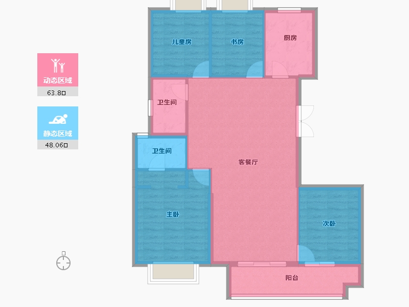 福建省-泉州市-​保利宝龙和光悦湖-101.83-户型库-动静分区