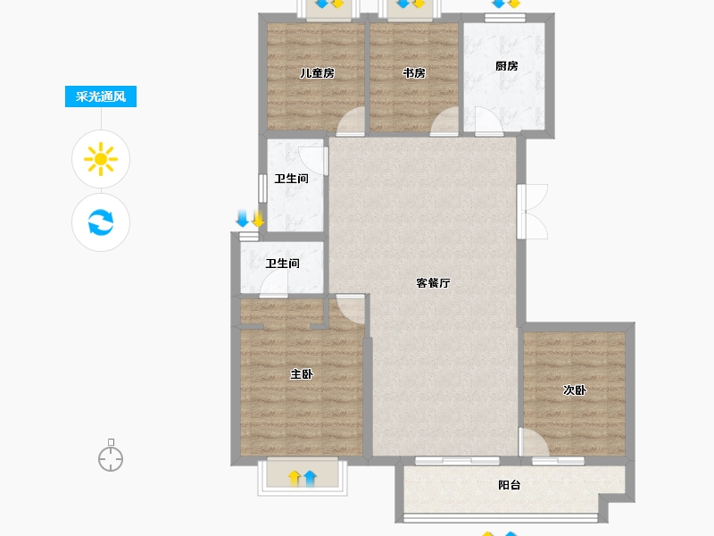 福建省-泉州市-​保利宝龙和光悦湖-101.83-户型库-采光通风