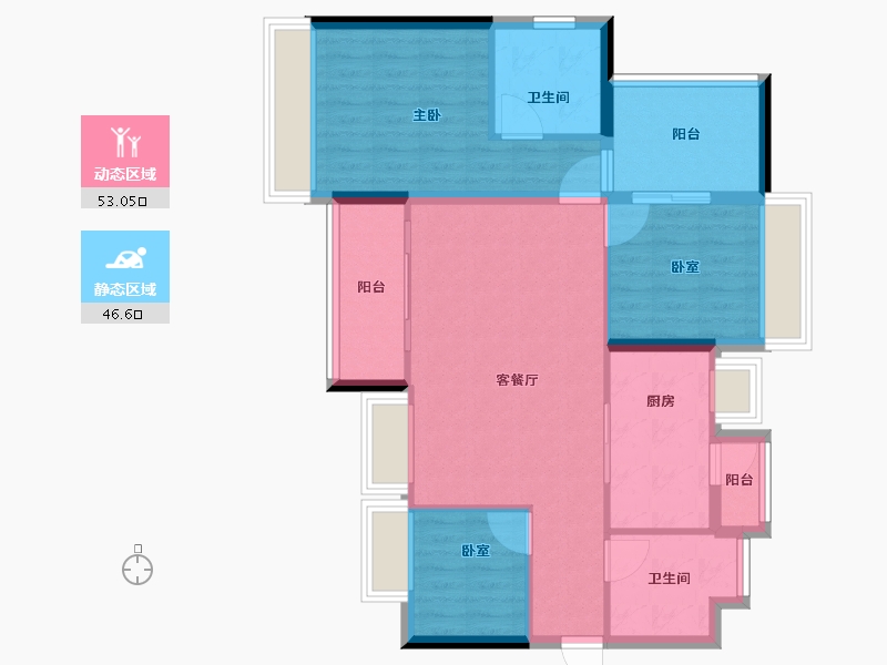 广东省-深圳市-宏发万悦山二期​-89.60-户型库-动静分区