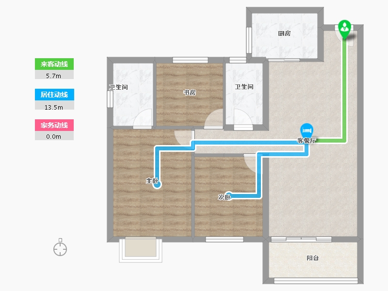 福建省-泉州市-​世茂摩天城-84.76-户型库-动静线