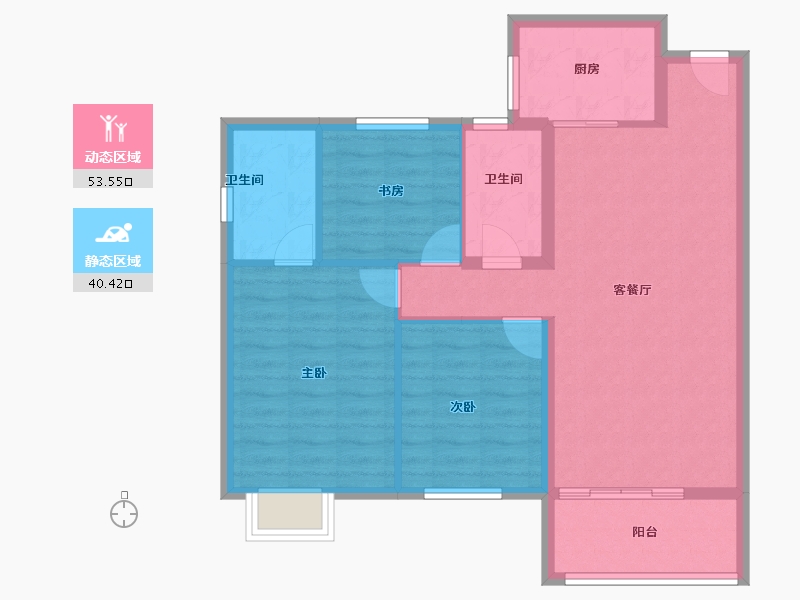 福建省-泉州市-​世茂摩天城-84.76-户型库-动静分区