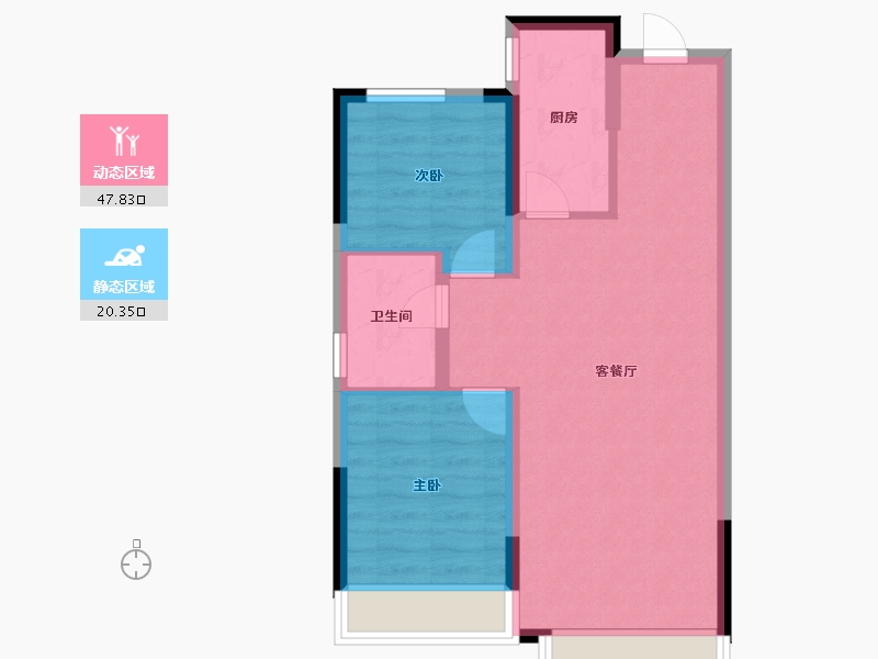 辽宁省-沈阳市-美的润东府-61.09-户型库-动静分区