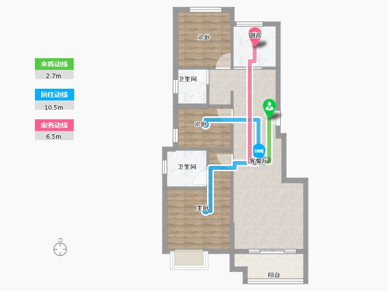 福建省-泉州市-龙湖天骏学樘府-72.05-户型库-动静线