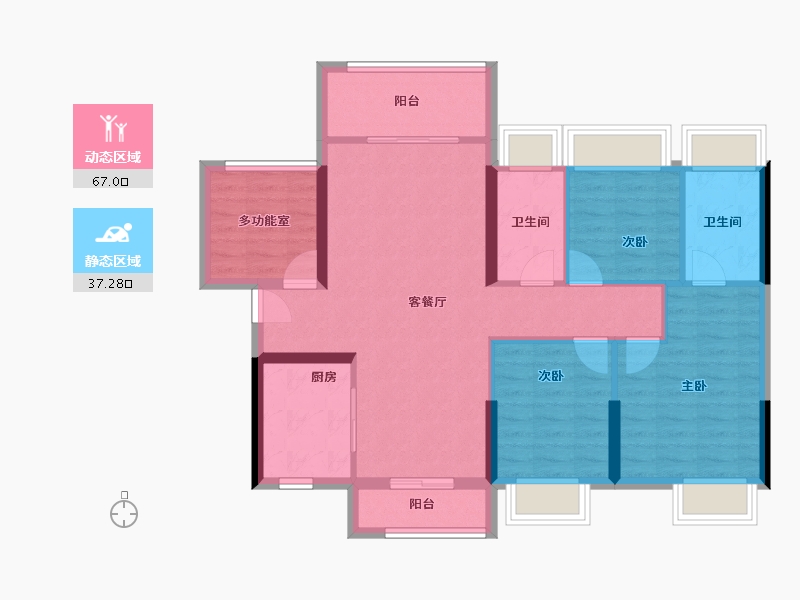 广东省-中山市-锦绣海湾城-93.43-户型库-动静分区