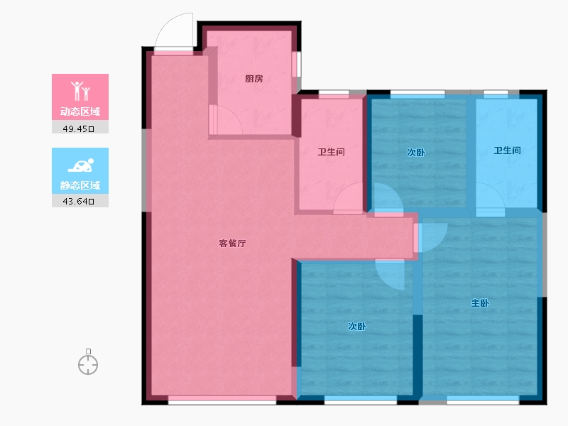 辽宁省-沈阳市-汇置尚岛-82.95-户型库-动静分区