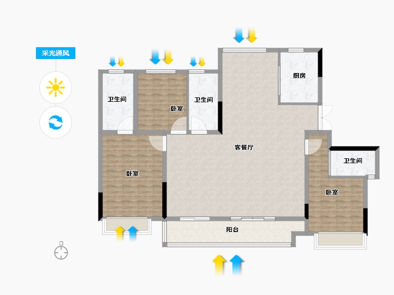 浙江省-湖州市-太湖健康城翠堤湾-150.41-户型库-采光通风