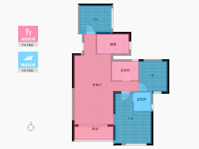 湖南省-长沙市-鸿海·公园里-84.40-户型库-动静分区