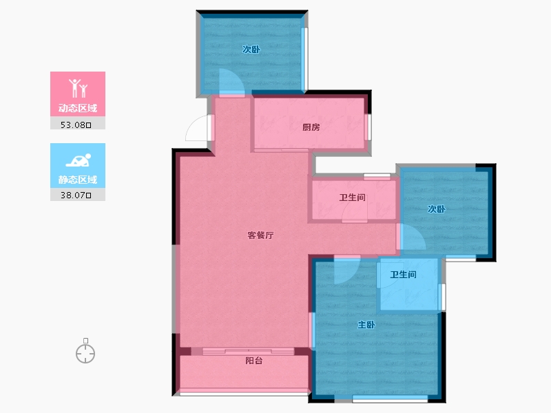 湖南省-长沙市-鸿海·公园里-81.60-户型库-动静分区