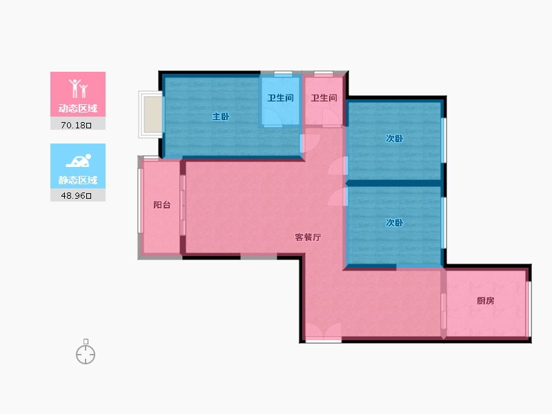 陕西省-西安市-陕煤集团小区-119.00-户型库-动静分区