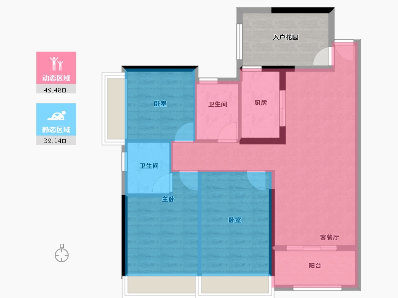 广东省-江门市-越秀·星汇名庭-87.99-户型库-动静分区