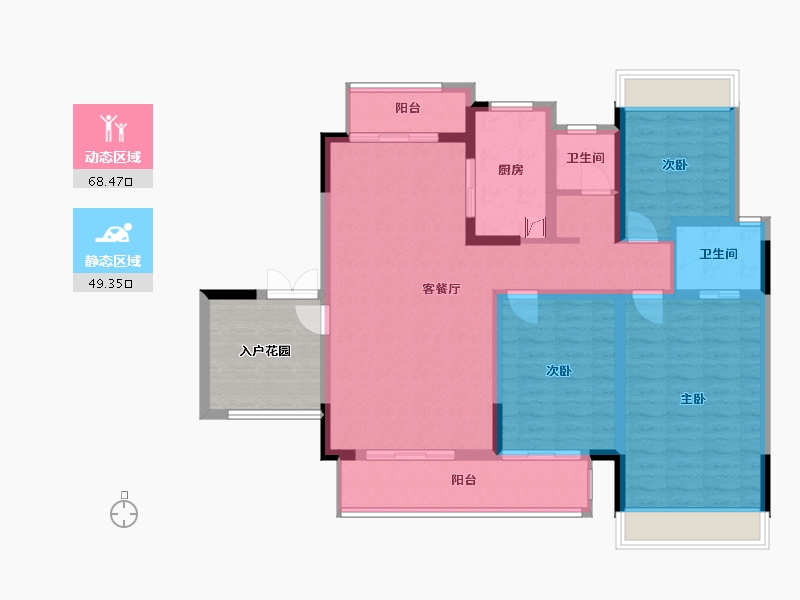 四川省-绵阳市-长虹橡树郡-108.52-户型库-动静分区