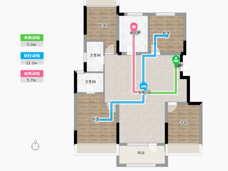 辽宁省-沈阳市-中粮锦云天城-104.34-户型库-动静线